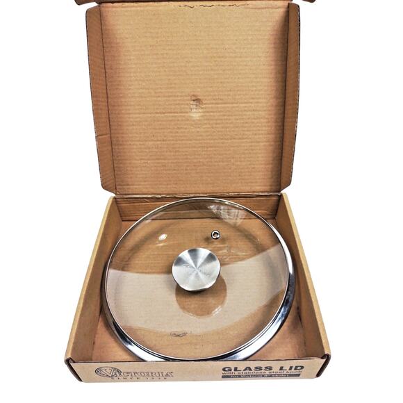 Victoria Round 8-Inch Glass Lid for Cast Iron Skillet or Pan w Stainless Knob - Picture 1 of 10